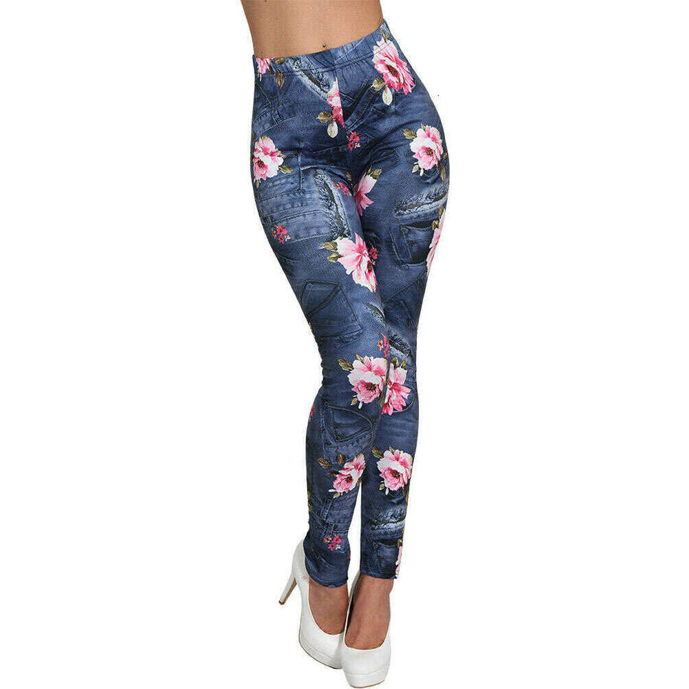 Women Yoga Pants New High Waisted Slim Fit Printed Yoga Outdoor Sports Running Leggings Fitness Women S Pants Flower Pattern