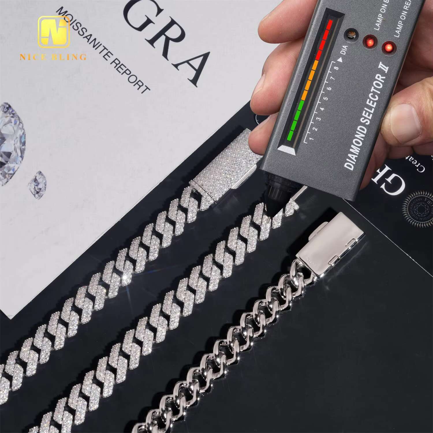 Sale Promotion 10mm Fine Jewelry Iced Out Diamond Cuban Link Chain Hip Hop Jewelry VVS Moissanite Bracelet Necklace for Men