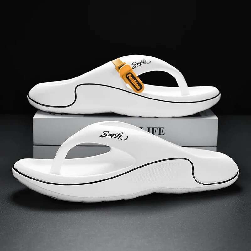 Summer New Men's Flip ps Indoor Outdoor Beach Sandals Thick Soft Sole Bathroom Slides Shoes Man Non-slip Home Slippers