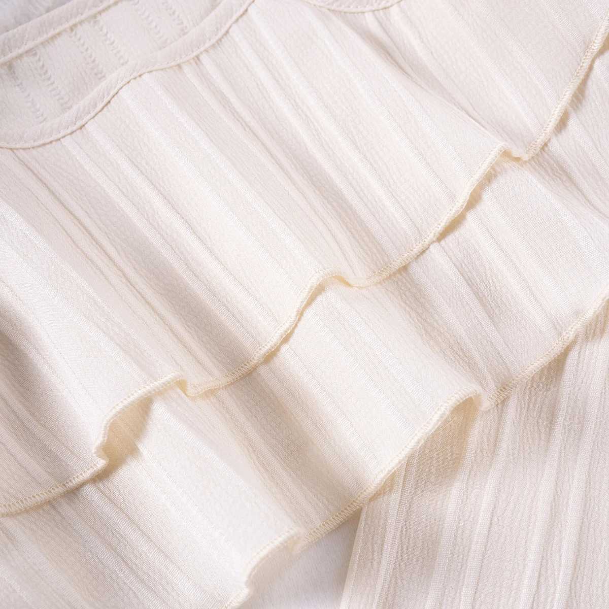 Girl Solid Color Pendant Summer Pendant Ruffle+Wide Leg Pants 2-piece Set White Cute Elegant Baby ClothingT250327
