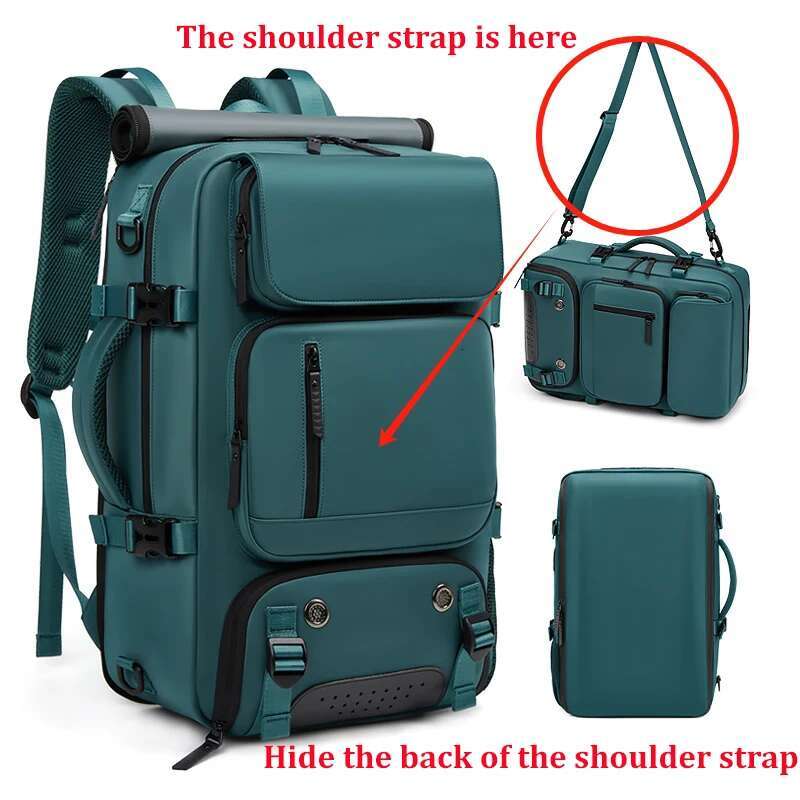 Woman Travel Backpack,Waterproof 16 Inch Business Laptop Backpack With Shoe Bag Hidden USB Charging Port Hiking Camping Backpack