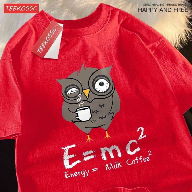 Men s oversized cotton T shirt fun formula print patterned couple clothing streetwear energy milk coffee