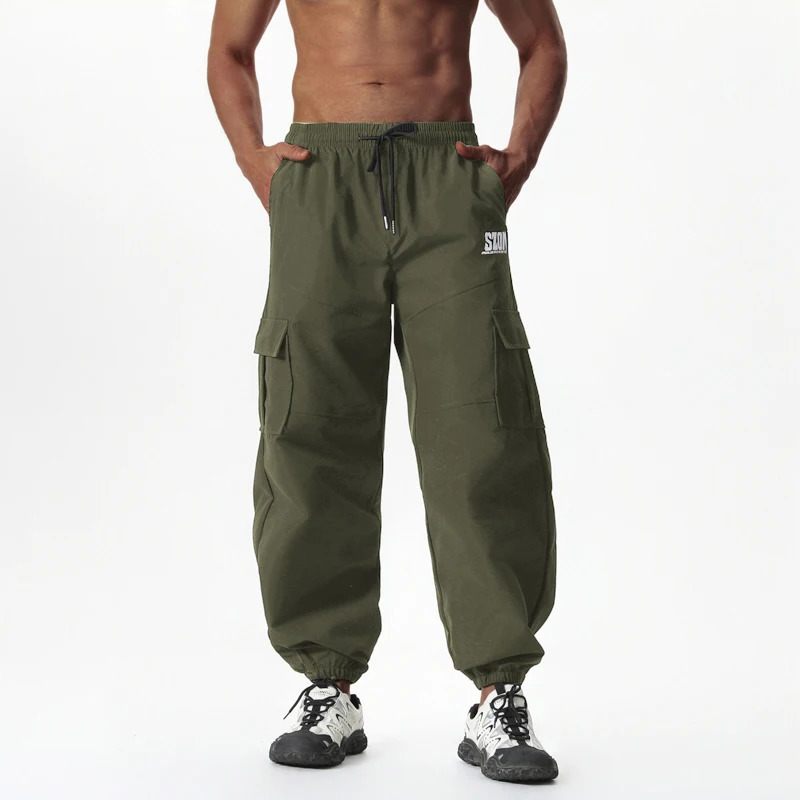 Hip Hop loose cargo pants mens fashionable jogging high street EU size casual streetwear spring and summer drag 250327