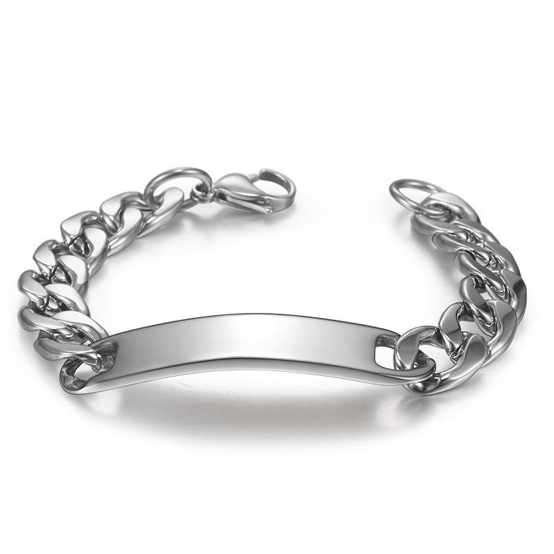 Mighty 10mm * 21cm men's titanium steel curved bracelet