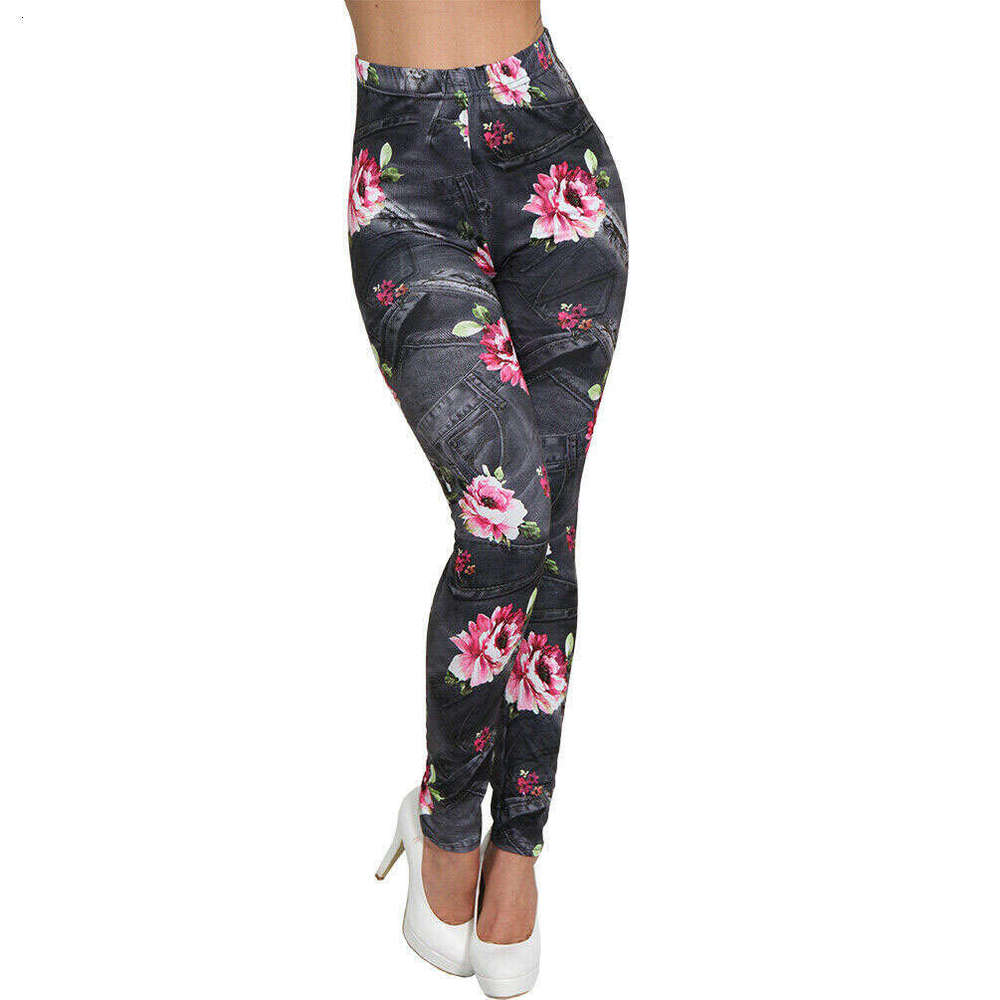 Women Yoga Pants New High Waisted Slim Fit Printed Yoga Outdoor Sports Running Leggings Fitness Women S Pants Flower Pattern
