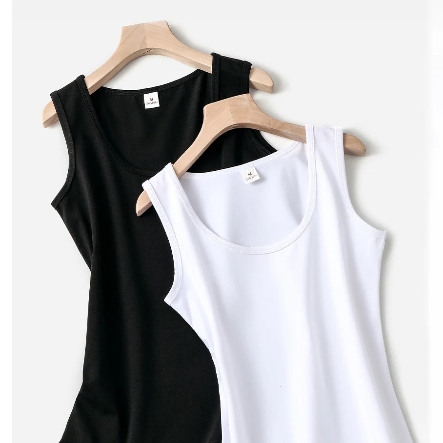 2Packs womens sleeveless summer top Cotton casual Tshirt ONECK vest solid clothing 250326