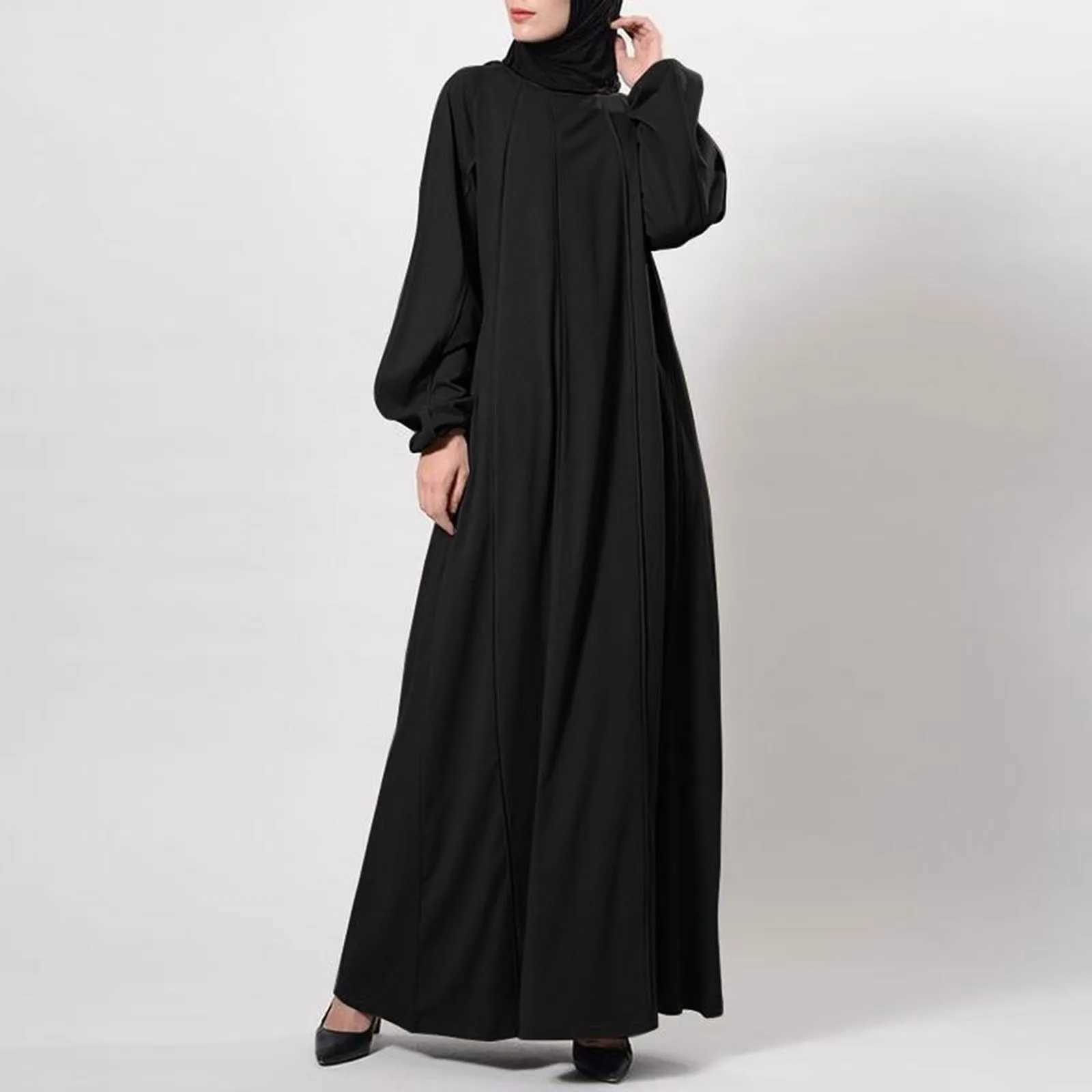 New Balloon Slve Abaya Jazz Crepe Wide Bottom Loose Eid Ramadan Dubai Muslim Women Islamic Clothing Modest Dress X250514