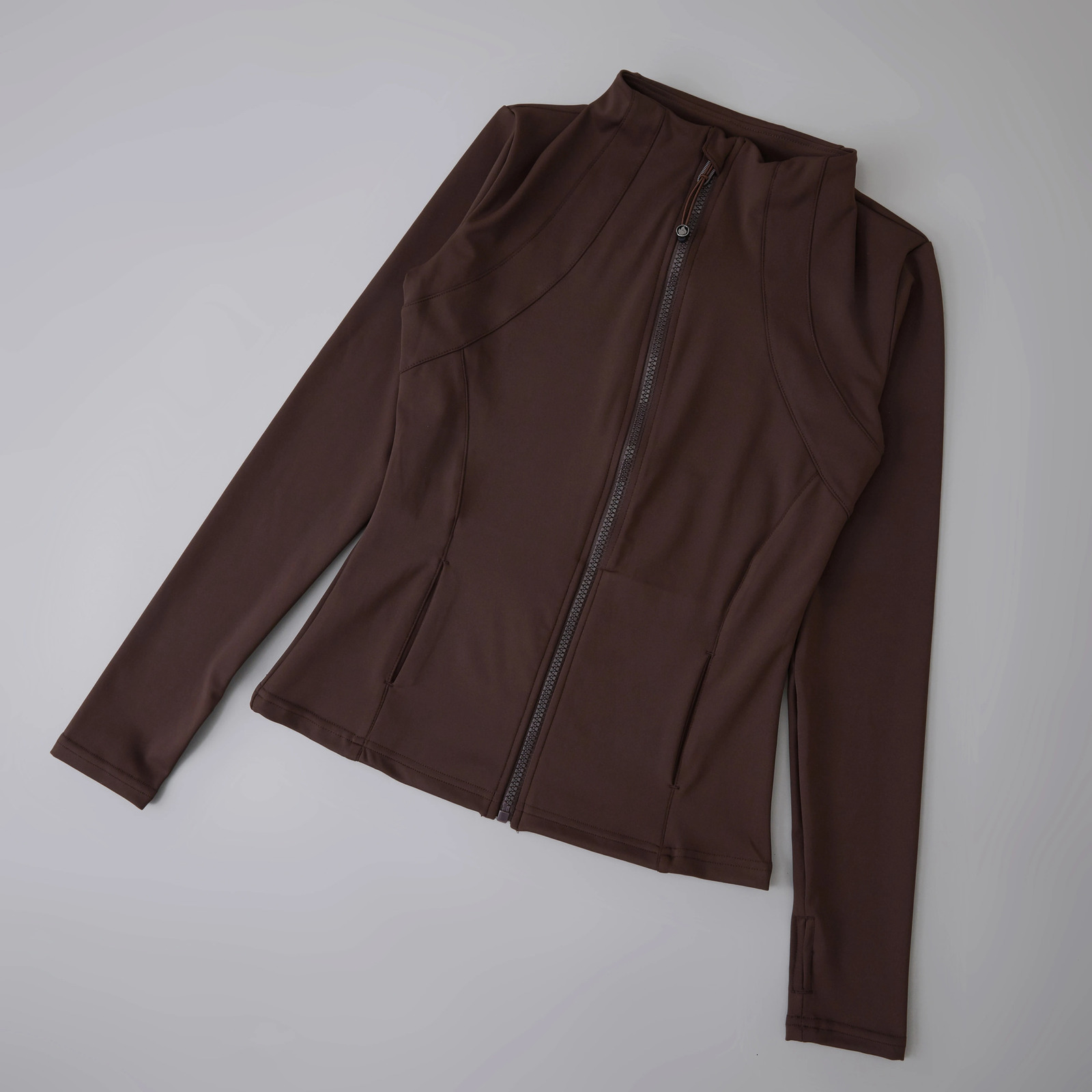 Long sleeved sports and fitness yoga clothing womens fitness tops womens slim fit yoga jackets zippered sports jackets 250326