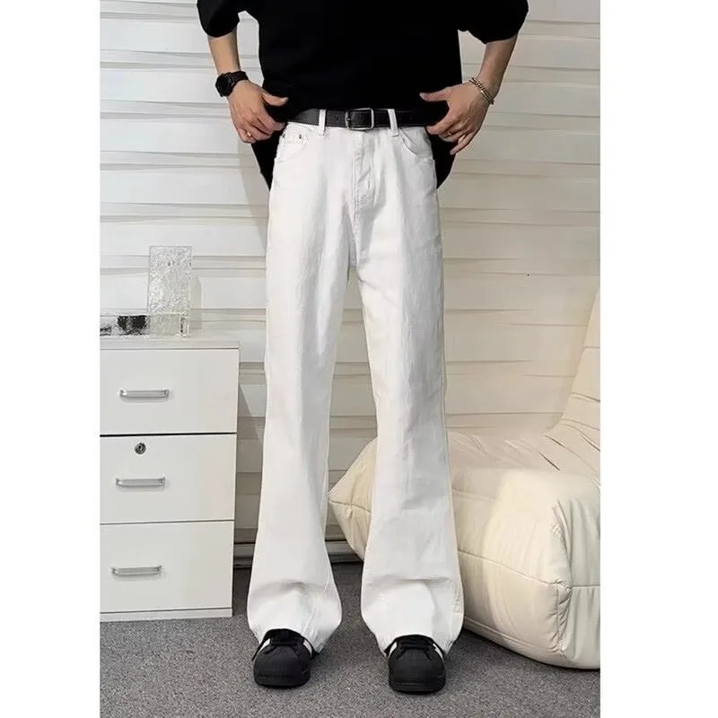 Mens jeans mens bag Y2k denim shorts street clothing Trouser Flared goods wide pants 250327