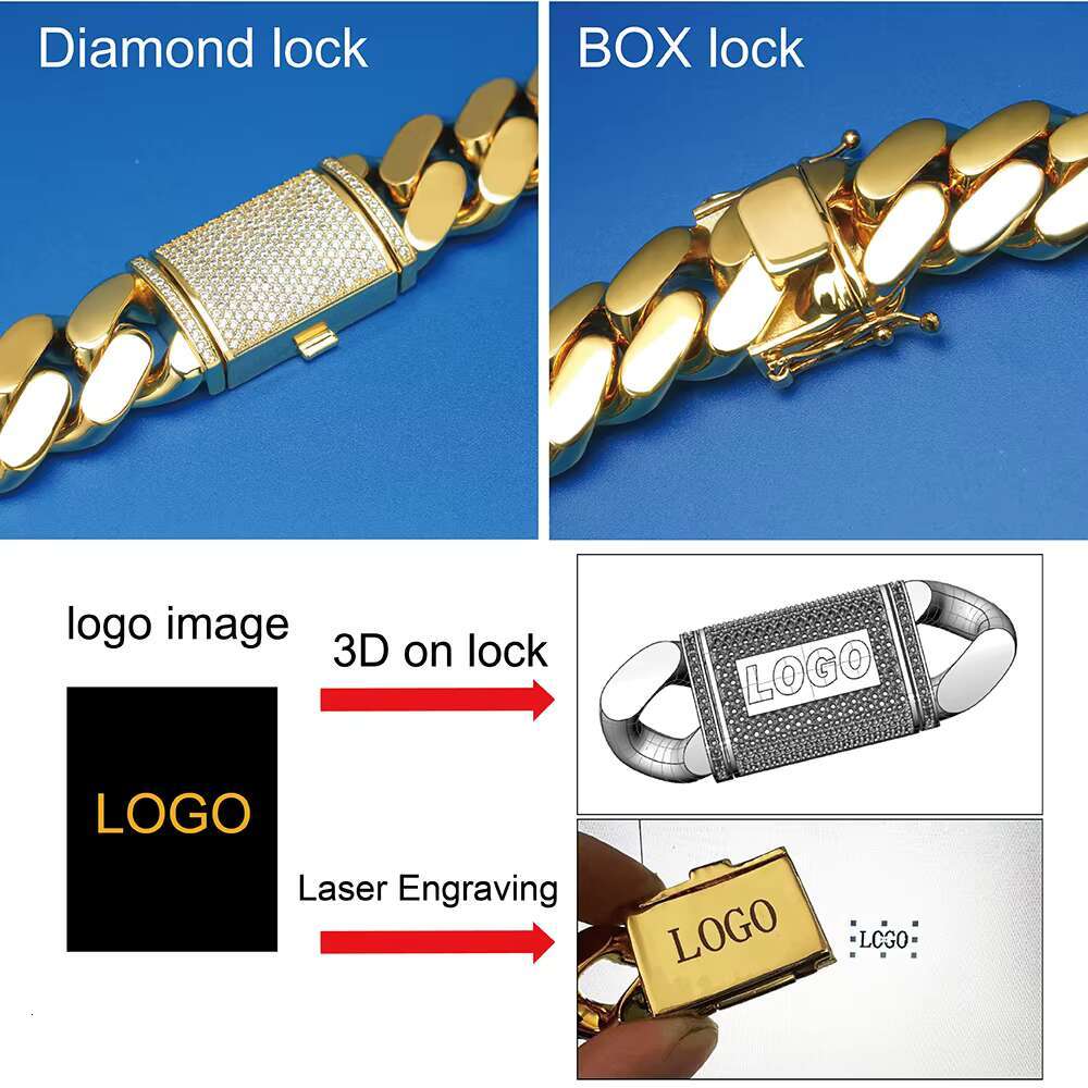 Wholesale Hiphop Miami Cuban Chain Men Necklace 10k 14k Gold Cuban Link Chain Fashion Jewelry Necklaces