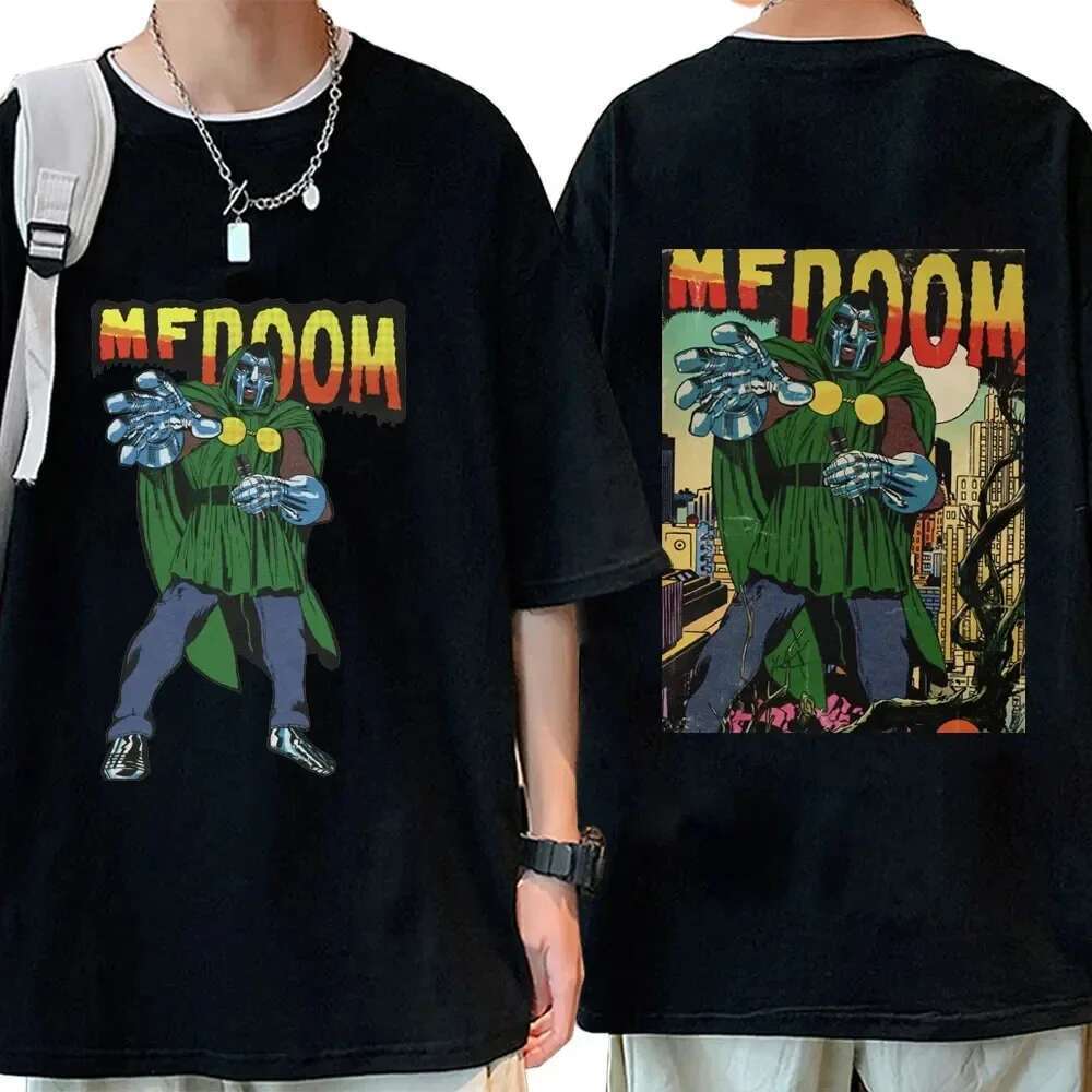 Men s and women double sided printed T shirt fashionable loose top high quality short sleeved clothing