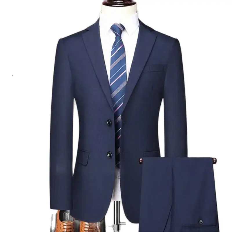 By we will mainly promote the explosion of highquality solid color lapel twopiece business casual mens clothing 250326