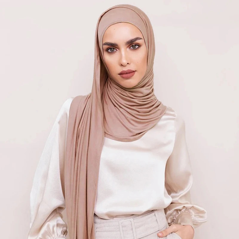 Advanced cotton inner headscarf Modal scarf womens long shawl one ring instant headscarf Muslim womens solid color headscarf headband 250322