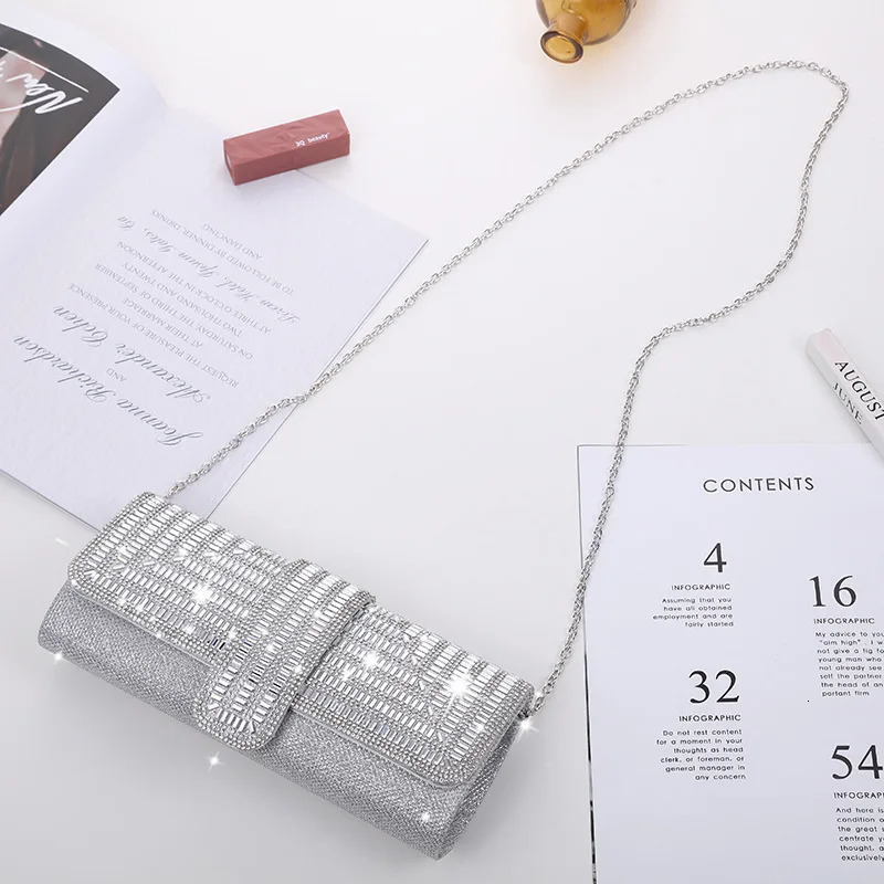 Factory direct diamond three discount dinner bag handmade bracelet wedding party crystal night clutch 250326