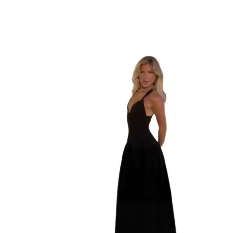 Dongdumaoyi Nieuwe Collectie Vakantie Band Mouwloze Taille Knipperende Uitlopende Jurk Elegante High End Lange C