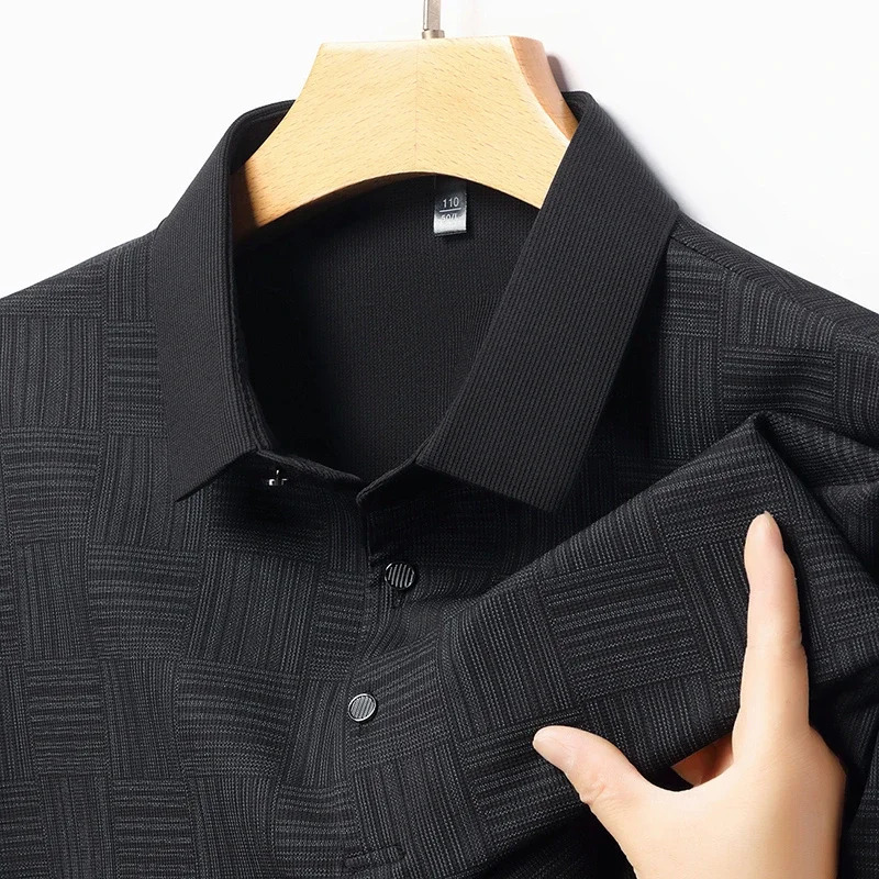 2024 Mens Printing Business Casual Short Sleeve Polo Shirt Fashion Comfortable Breathable Top 250326