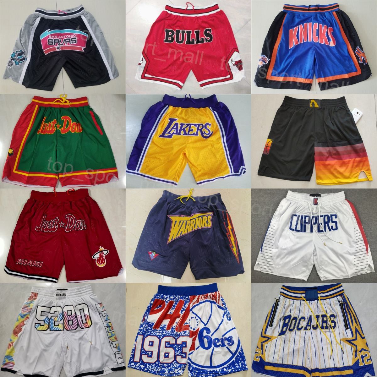 Team Basketball Just Don Short Men Fitness Drawstring Pant Pocket Zipper Shorts Zipper Fly Outdoor Sport Sweatpants Athletic Running Elastic Waist Wear