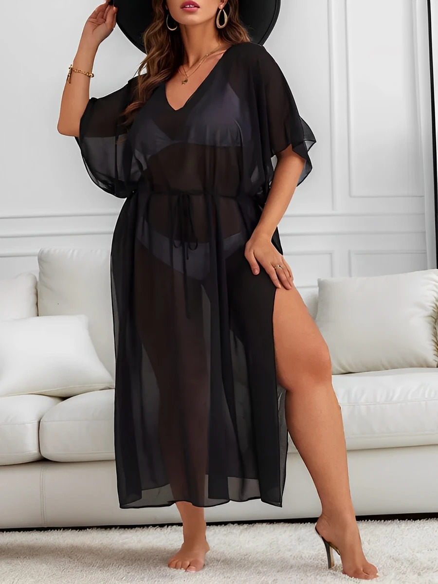 Large solid beach set short sleeved onepiece swimsuit for women womens 250321