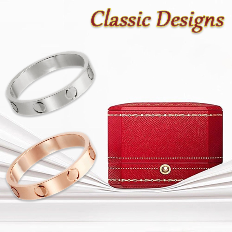 Ring Women Luxury Designer Ring Love rings High Quality Without Diamond Men Women Wedding Fashion Casual Diamond Silvery Gold Rings Women Valentines Day With Box