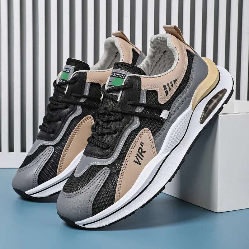Summer New Breathable Mesh Sports Running Casual Height Increasing Trendy Shoes Rubber Sole EVA Pad Men's Sneakers
