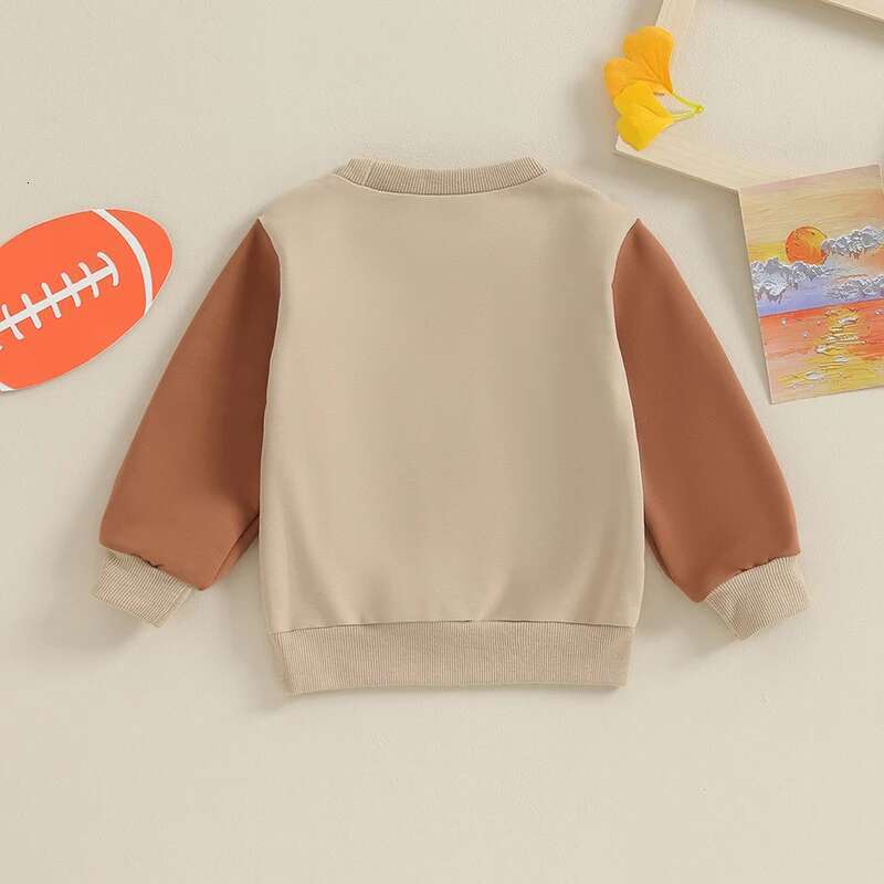 Ddmyshoesvip Kids Crew Neck Sweatshirts With Embroidered Letter Detail Long Sleeve Pullovers Toddler Girls And Boys Casual Tops For