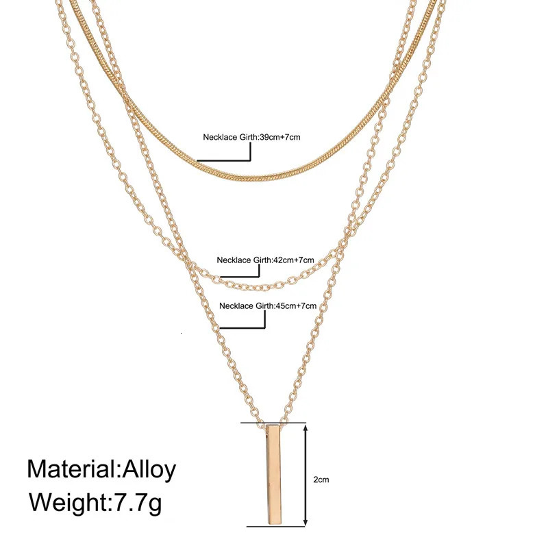 Vintage Bohemian Multi layer Minimalist Necklace Womens Pendant Chain Fashion Jewelry 250325