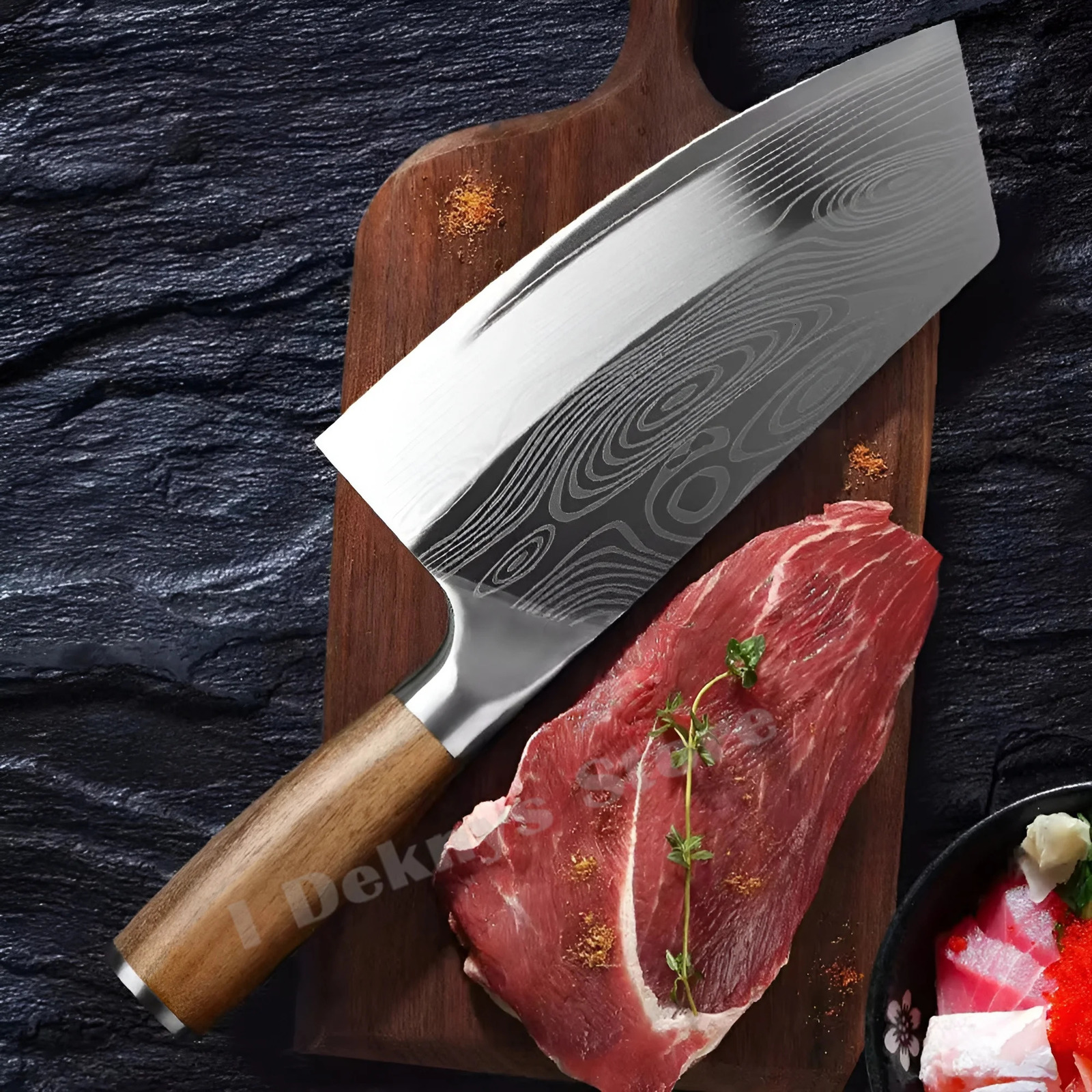 Kitchen Butcher Knives Laser Damascus Professional Japanese Chef Knife Stainless Steel Knife Meat Cleaver Cooking Chef Knife 250325