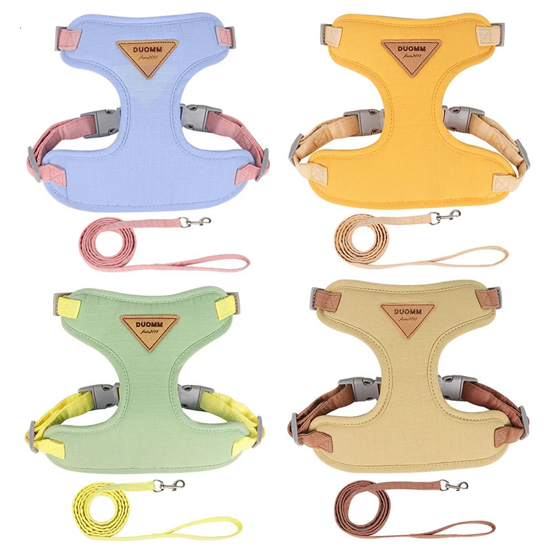 Cat Harness Leash Set Adjustable Puppy Harness Vest Escape Proof Kitten Chest Strap Chihuahua Pug Outdoor Walking Lead Leash 250326