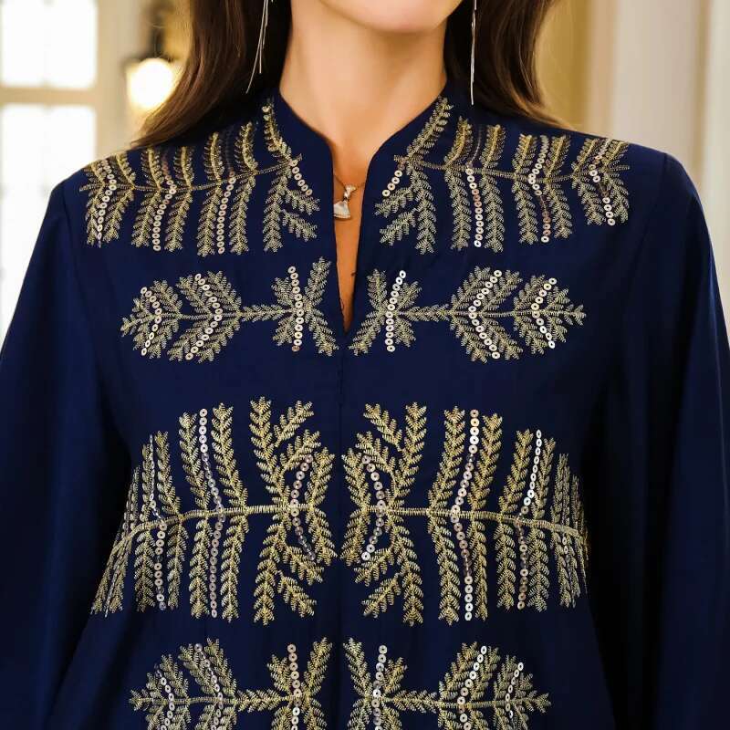 Dongdumaoyi Midden Oosten Moslim Gewaad Dameskleding Dubai Turkije Abaya Lovertjes Lange Jurk W