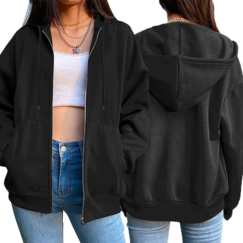 Italian letter printed womens jacket is selling fashionable loose zipper top sports hoodie highquality casual clothing 250326