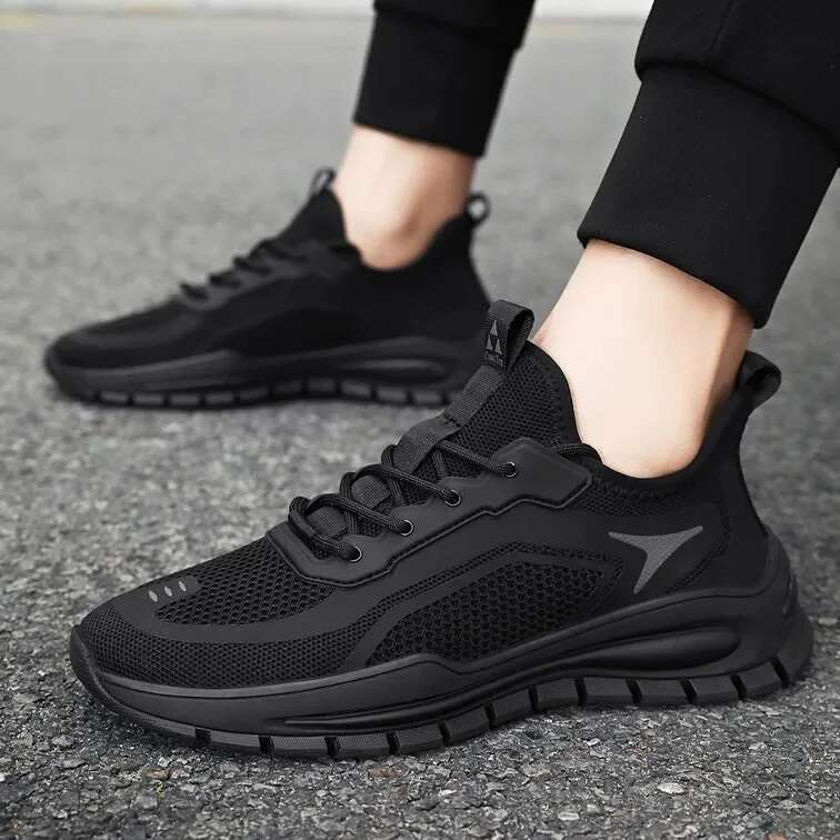 New Versatile Men's Knitwear Summer Breathable Mesh Sports Running Work Shoes Casual Sneakers Rubber Sol