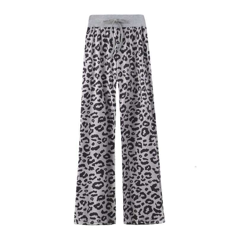 Women Yoga Pants New Leopard Print Comfortable Casual Stretch Drawstring Sleepers Wide Leg Pants For Women