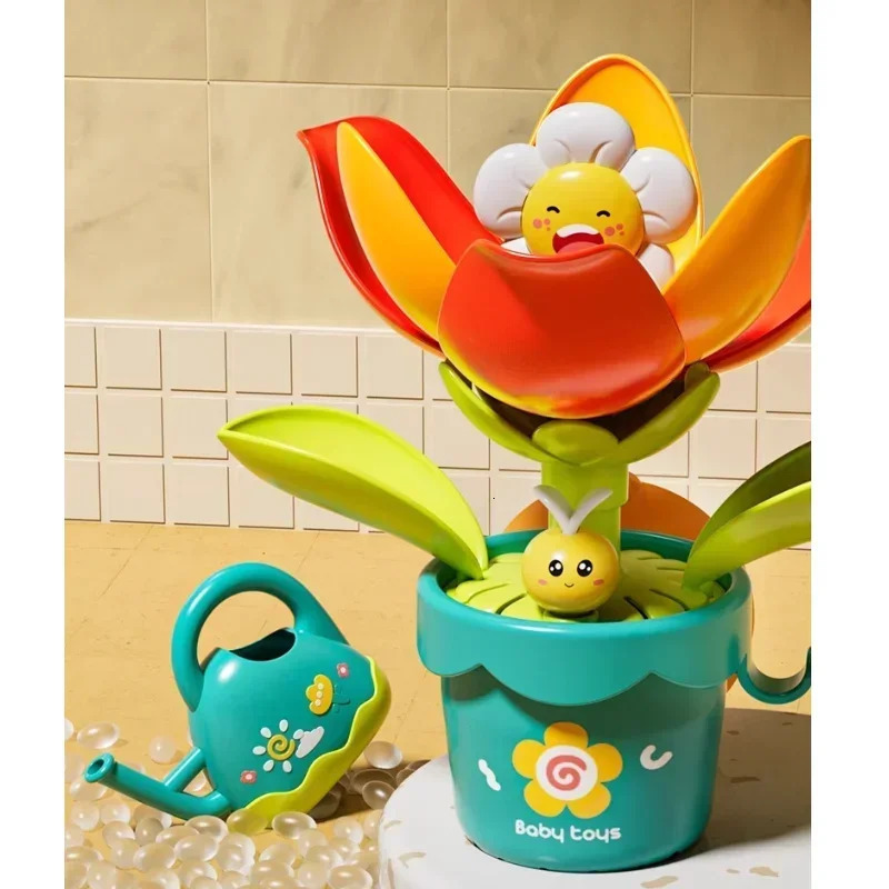 Baby Funny Water Game Bath Toy Sunflower Bathroom Shower Spray Water Bathroom Bathtub Toy Fun Water Spray Sprinkler 250326