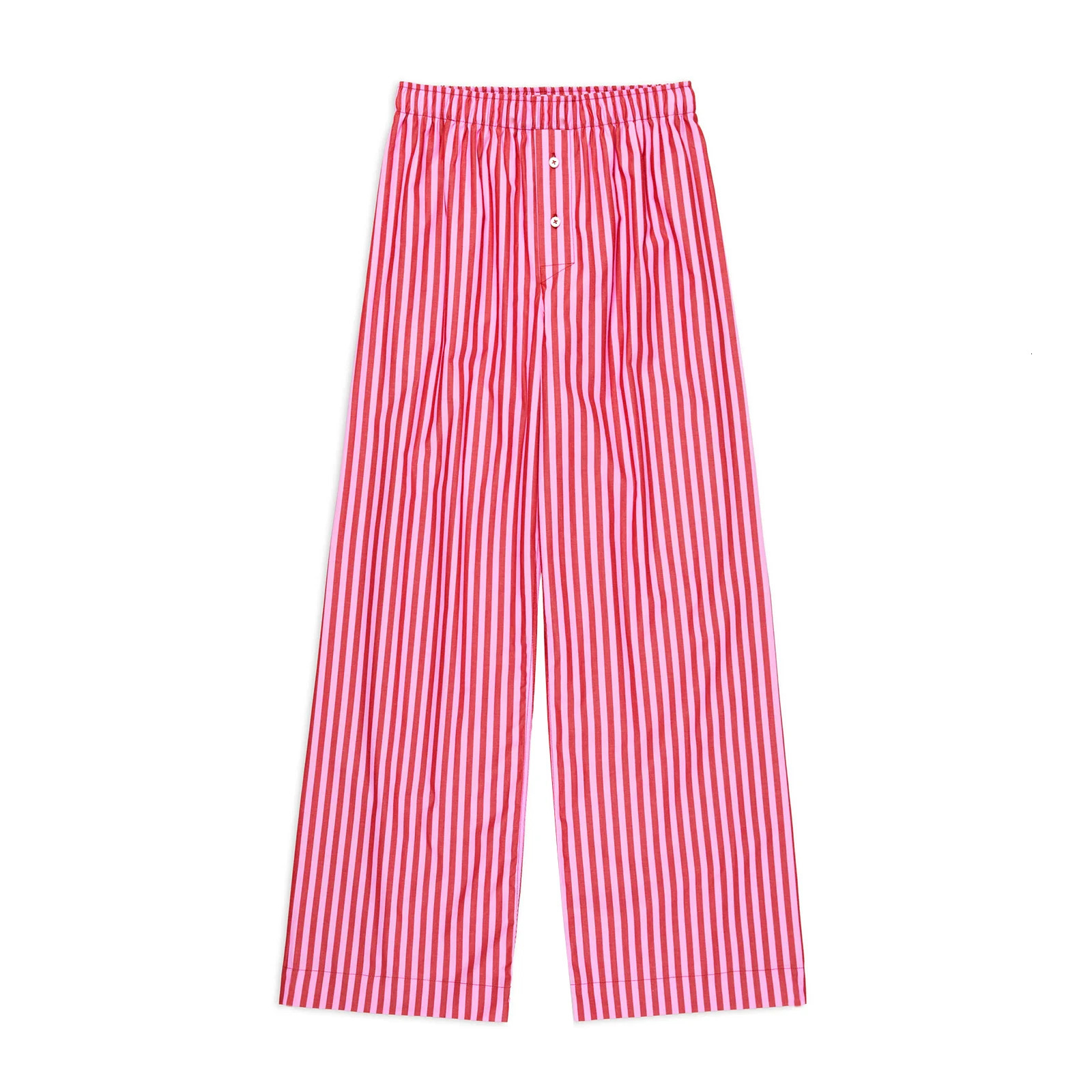 Women Y2k Oversize Pants Loose Wide Leg Casual Solid ColorStripe Print Elastic Waist Trousers for Work Office Streetwear Z260314