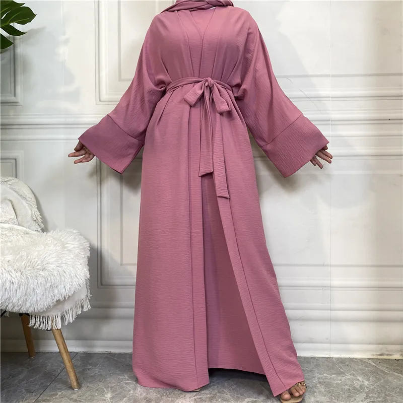 Abaya Womens Muslim Long Dress Africa Open Kaftan Dubai 2Piece y Islamic Moroccan Costume Cafe Fashion Modest 250326