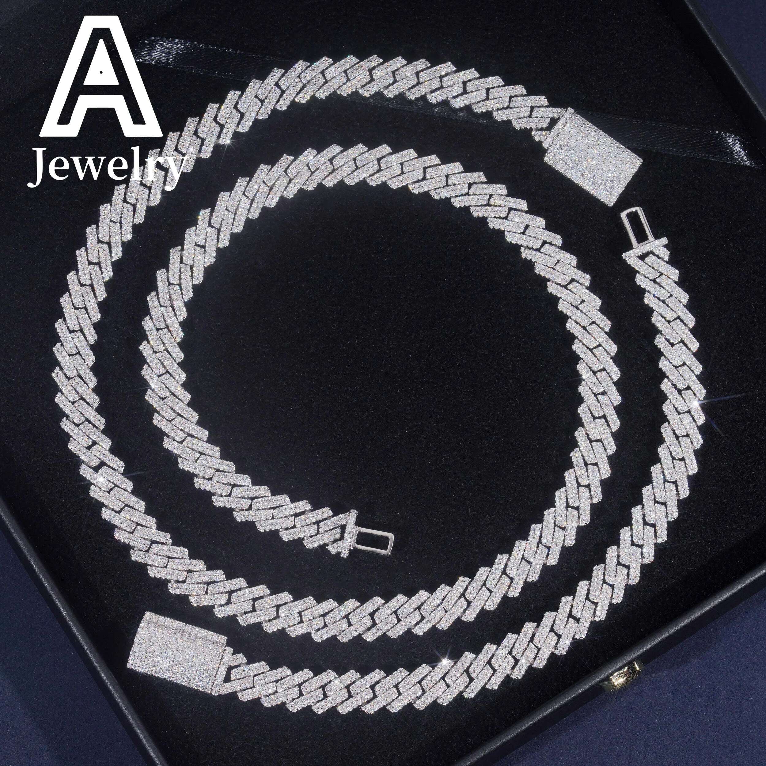 Hot Sale 10mm Diamond Iced Out Cuban Link Chain Custom Hip Hop Jewelry Necklace VVS Moissanite Necklace Bracelet