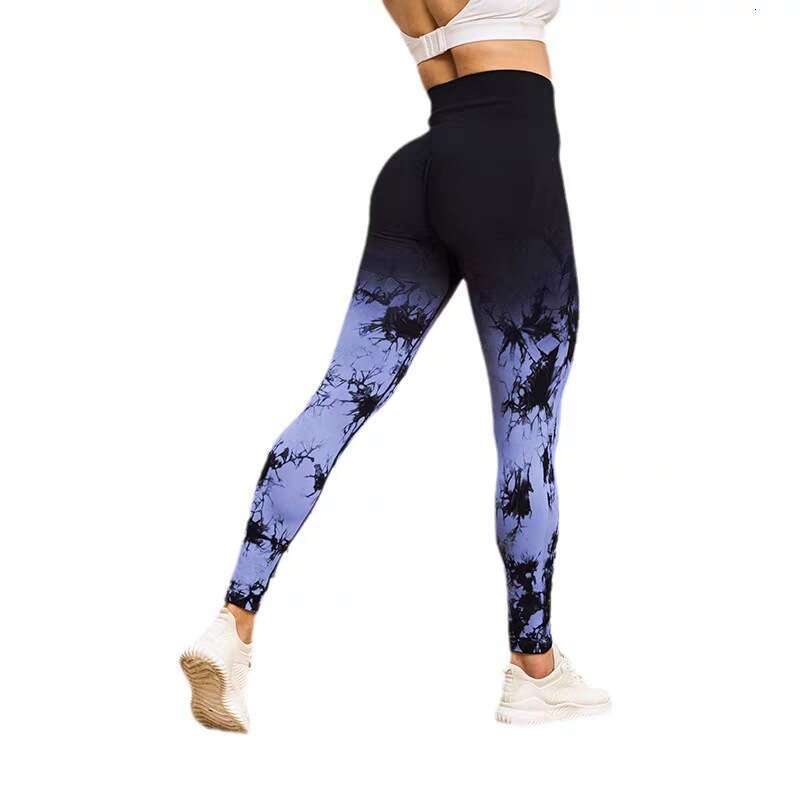 Women Yoga Pants Peach High Waisted Tie Dye Sexy Exercise Training Fitness Elasticity Tight Fitting Show Buttocks Internet Famous Hip Lifting Yoga Pan