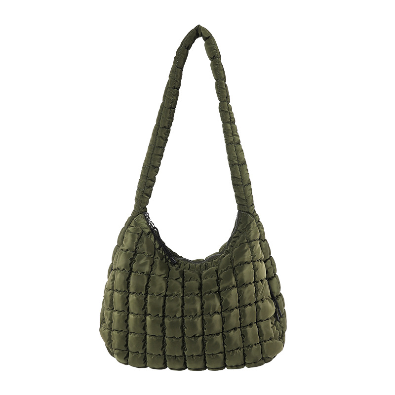 Women's bag fold cloud bag fashion one shoulder hand dumpling bag large capacity down cotton cloud 2025s
