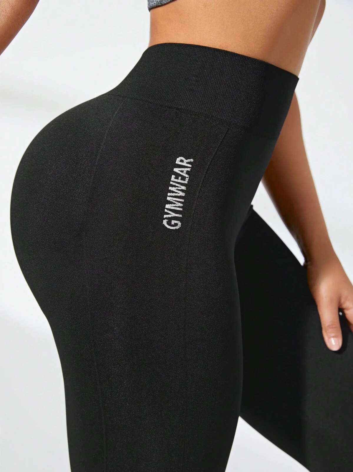 Women's Waist Yoga Leggings Letter Gymwear Seamless High Stretchy Butt Lifting Breathable Sports Pants for Women