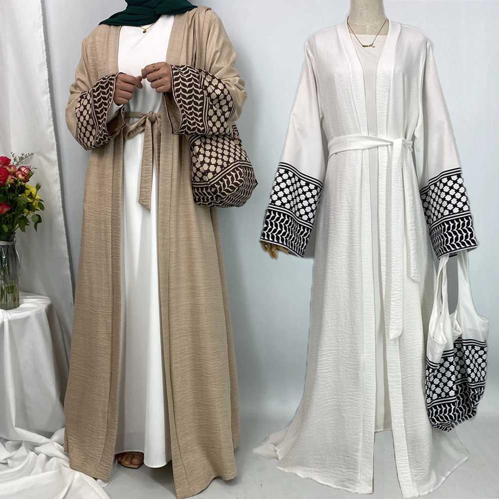 Ramadan Abaya Dubai Luxury Soft Linen Loose Slves Classic Fashion Popular Women Muslim Humility Islamic Clothing X250327