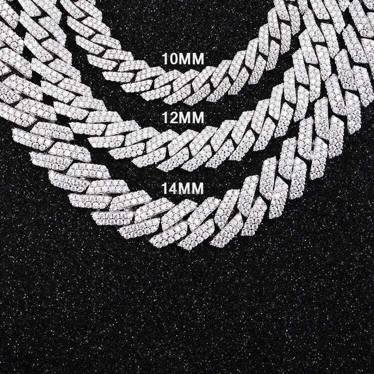 Designer cuban k chain necklace for men women plated gold sier wide 12mm 14mm moissanite dia hip hop mens jewelry personalize choker good