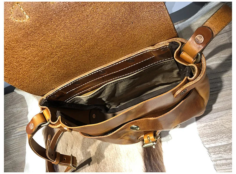PNDME y natural leather mens messenger bag casual retro ner real cowhide outdoor handmade brown shoulder 250326