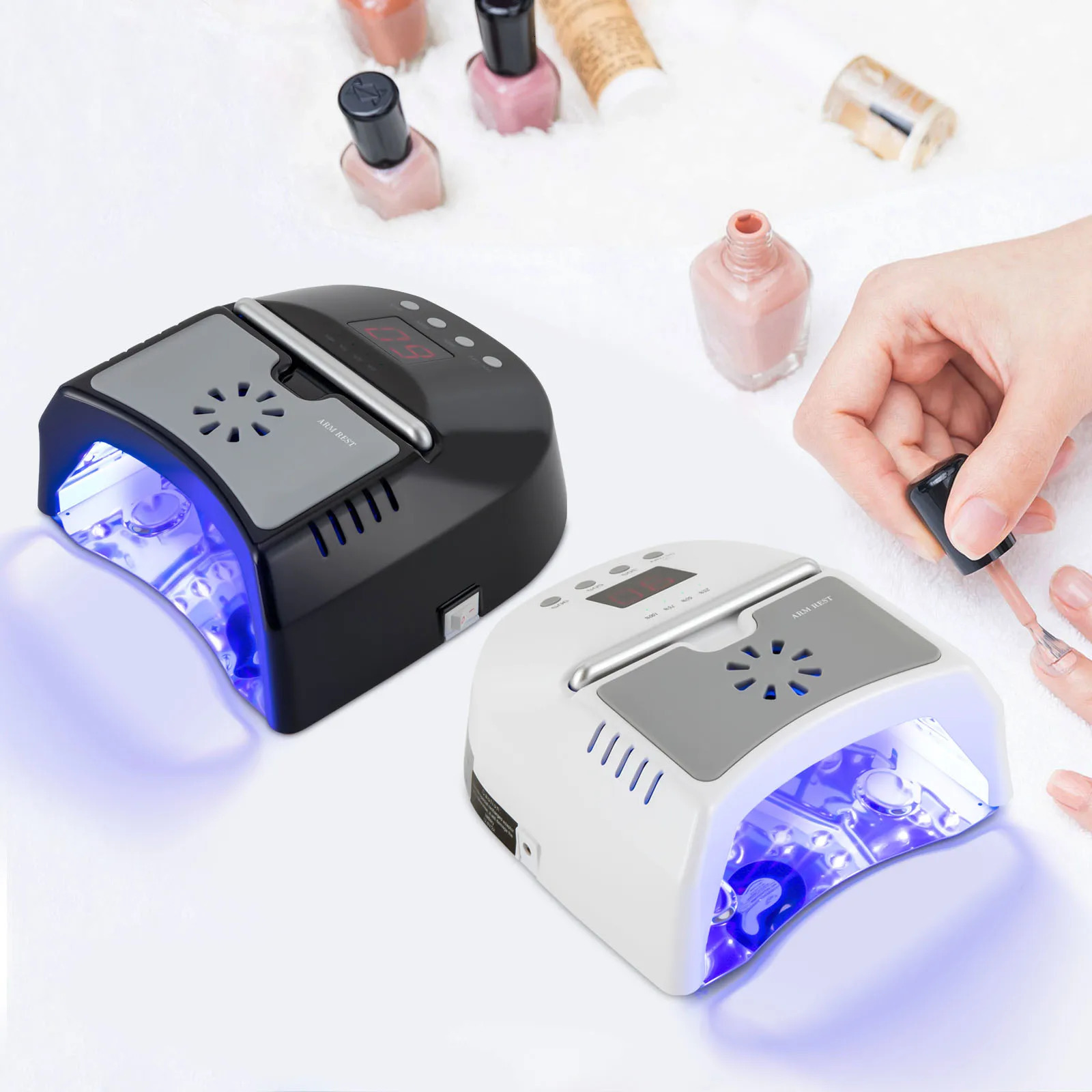 Nail dryer professional rechargeable 72W 24 bead UVLED gel nail lamp with fan detachable bottom 3 timer intelligent sensor 250325