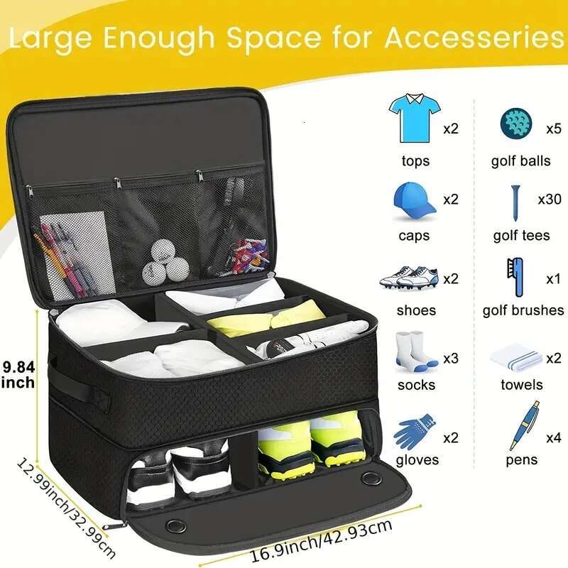 Golf Shoe Bag Breathable Dustproof Outdoor Sports Clothing Storage Bag,Golf Trunk Organizer