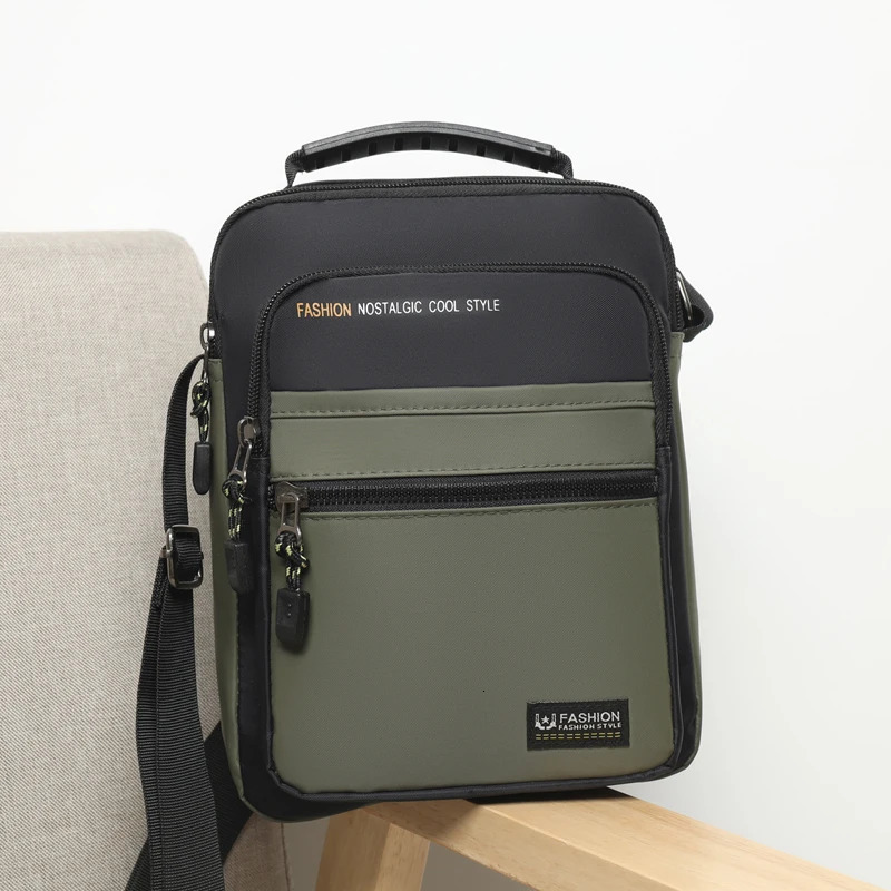 Oxford mens handbag cross body shoulder messenger bag casual business horizontal zipper 250326