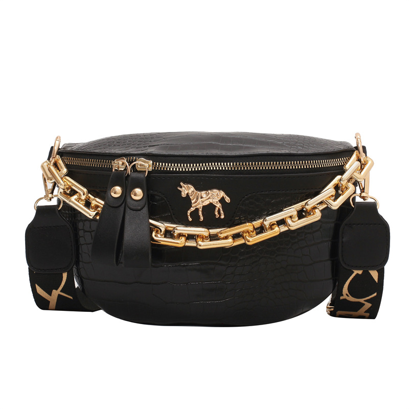 design bag 2025 Korean version trendy and fashionable PU single shoulder bag with chain casual and versatile crossbody bag