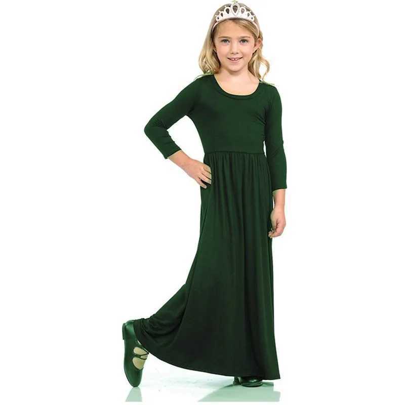 Seardit Girls Beachwear Long Dress Baby Dress Spring/Summer Beach Sleeping Plain Bohemia Princess Leisure 2023 New 35 W250326
