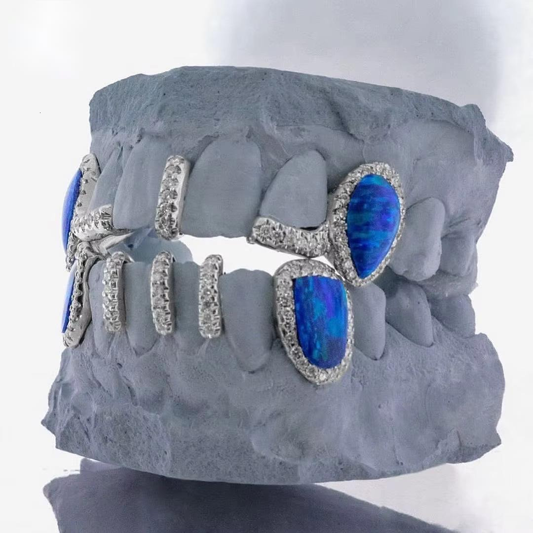 Custom 10K 14K 18K Gold Plated Silver 925 Full VVS Diamond Moissanite Grillz Iced Out Hip Hop Teeth Grillz