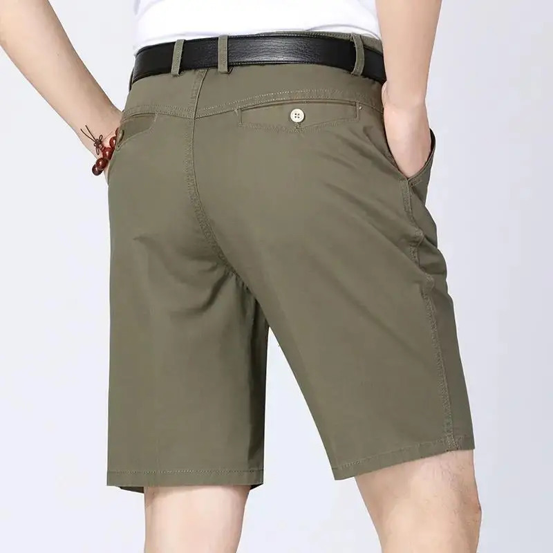 100 cotton shorts mens knee length board classic comfortable clothing beach 250322