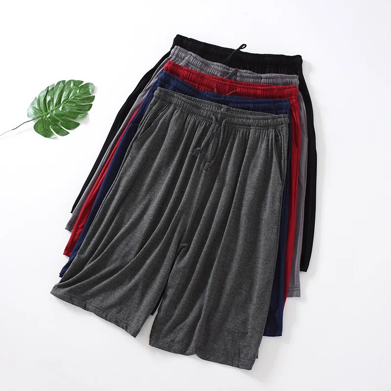 Modal mens summer slim fit five point family shorts loose casual plus size pajamas beach pants 250326